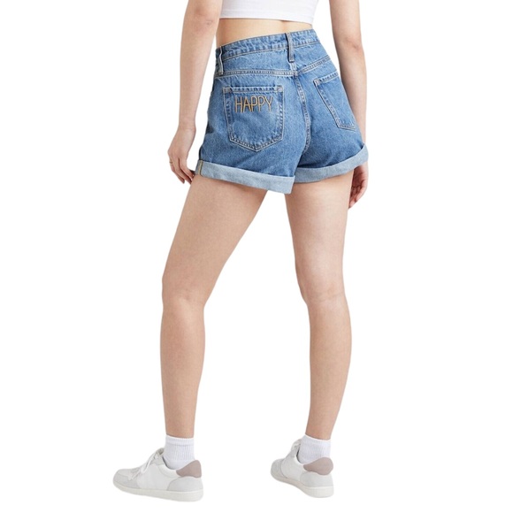 Wild Fable || NWT || “Happy” Pocket Highest Rise Mom Shorts - Picture 2 of 7
